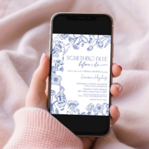 Etwas Blaues vor meinem floralen Brautdusche Einladung
