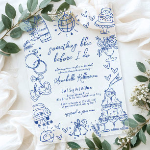 Etwas Blaues vor meiner Hochzeit - Brautparty Acryleinladungen