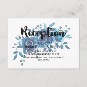 Etwas Blaues Wasserfarbenes Florales Hochzeitsempf Begleitkarte