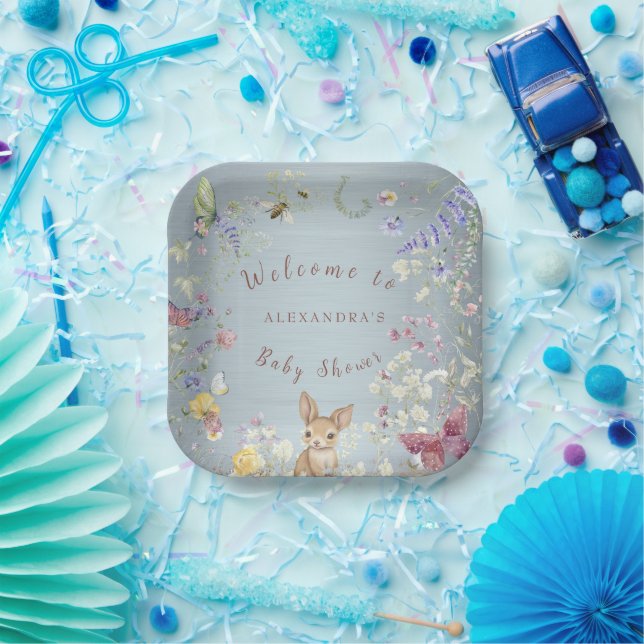 Etwas Blue Baby Dusche Pappteller (Party)