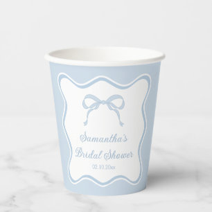 Etwas Blue Bow Brautparty Pappbecher