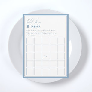 Etwas Blue Brautparty Bingo Game Einladung