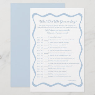 Etwas Blue Brautparty Game, was Groom sagt
