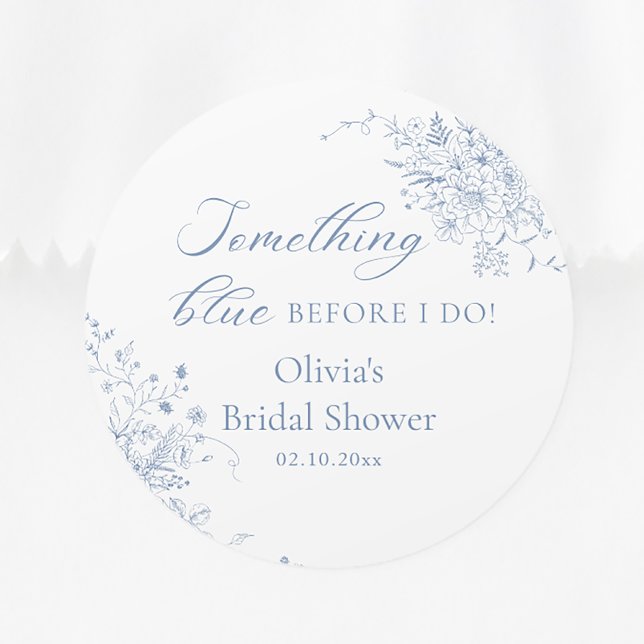 Etwas Blue Brautparty Gefallen Runder Aufkleber (Von Creator hochgeladen)