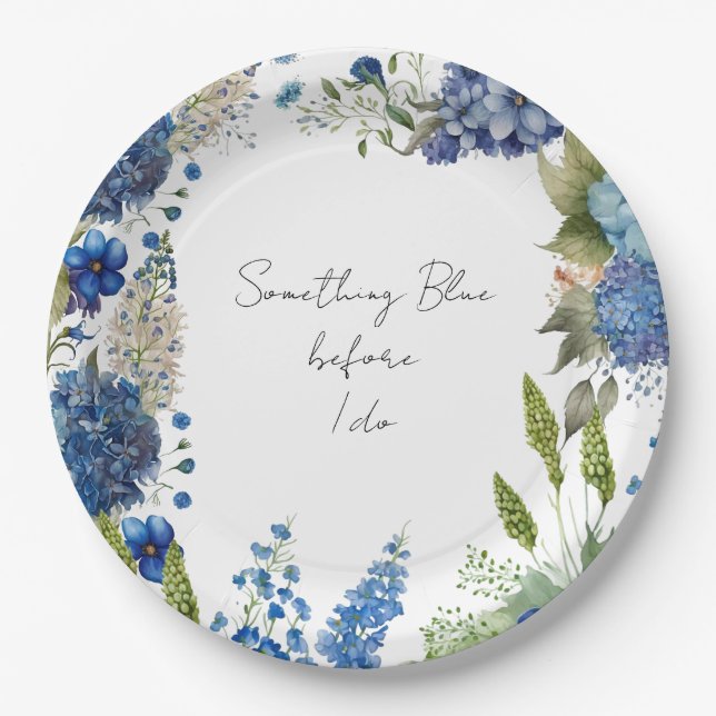 Etwas Blue Brautparty Teller (Vorderseite)