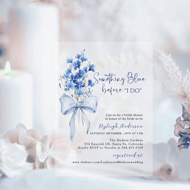 Etwas Blue Brautparty | Wildblume Ribbon Acryleinladungen (Von Creator hochgeladen)