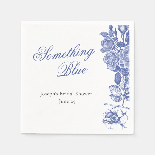 Etwas Blue Bridal Dusche Einladung Serviette (Vorderseite)