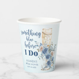 Etwas Blue Champagne Brautparty Pappbecher