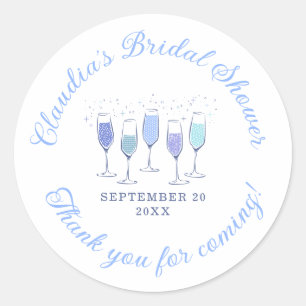 Etwas Blue Champagne Brautparty Runder Aufkleber