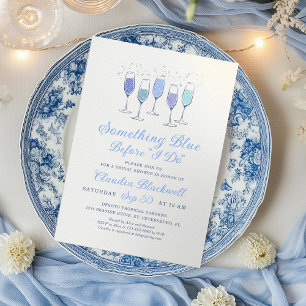 Etwas Blue Champagne Bridal Dusche Einladung