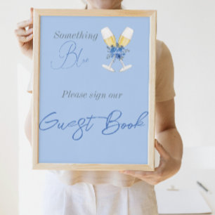 Etwas Blue Champagne Floral Brautparty Book Poster