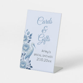 Etwas Blue Chinoiserie Brautparty Sockelschild