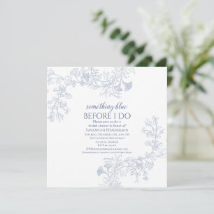 Etwas Blue Elegant Bridal Dusche Einladung