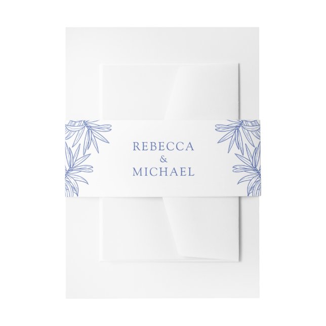 Etwas Blue Elegante Botanische Hochzeit Einladungsbanderole (Vorderseite Beispiel)