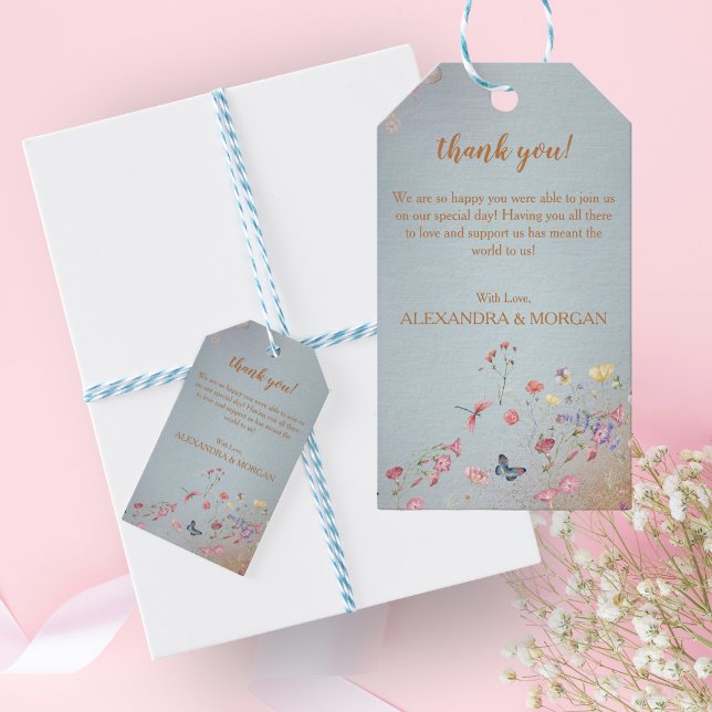 Etwas Blue Elegante Wildblume Gefallen Tag Geschenkanhänger (Von Creator hochgeladen)