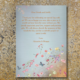 Etwas Blue Elegante Wildblume Hochzeit Dankeskarte