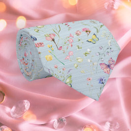 Etwas Blue Elegante Wildblume Necktie Krawatte