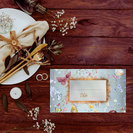 Etwas Blue Elegante Wildblume Platzkarte