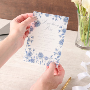 Etwas Blue Elegantes Chinoiserie Brautparty