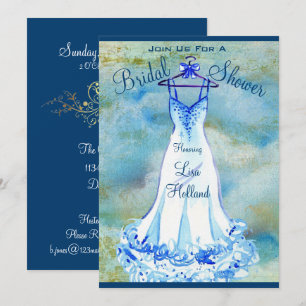 Etwas Blue Floral - Brautdusche Einladung