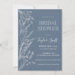 Etwas Blue Floral Brautparty Einladung