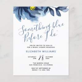 Etwas Blue Floral Bridal Dusche Einladung