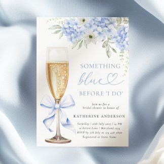 Etwas Blue Floral Bridal Dusche Einladung