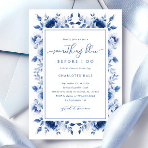 Etwas Blue Floral Bridal Dusche Einladung