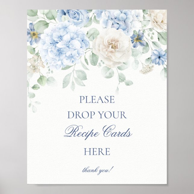 Etwas Blue Floral Hydrangea gemeinsam ein Rezept Poster (Vorne)