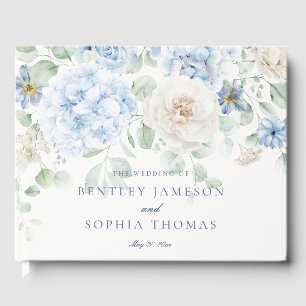 Etwas Blue Floral Hydrangea Wedding Gästebuch
