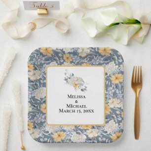 ETWAS BLUE FLORAL PATTERN PAPPTELLER