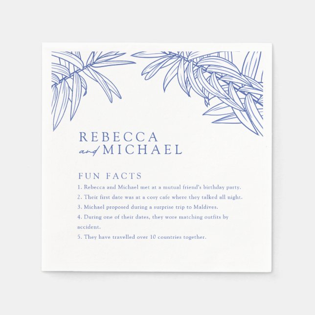Etwas Blue Fun Fakten Einfache botanische Serviette (Vorderseite)