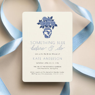 Etwas Blue Hydrangeas Modernes Brautparty Einladung