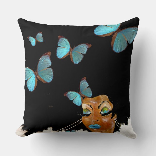 Etwas Blue Pillow Kissen (Vorderseite)