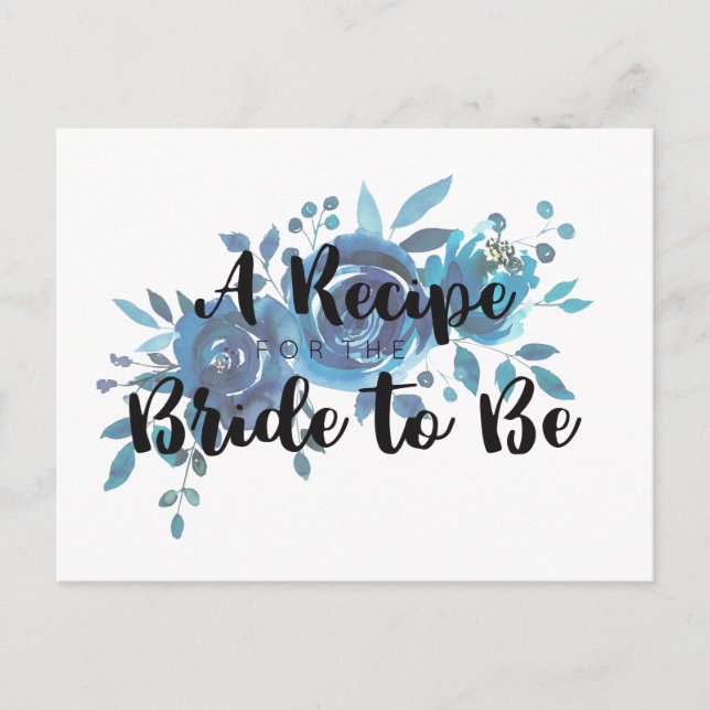 Etwas Blue Rose Brautparty Rezept Card Postkarte (Vorderseite)