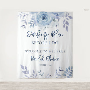 Etwas Blue Script-Brautparty Wandteppich