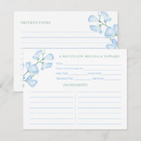 Etwas Blue Sweet Pea Brautparty Rezept Card