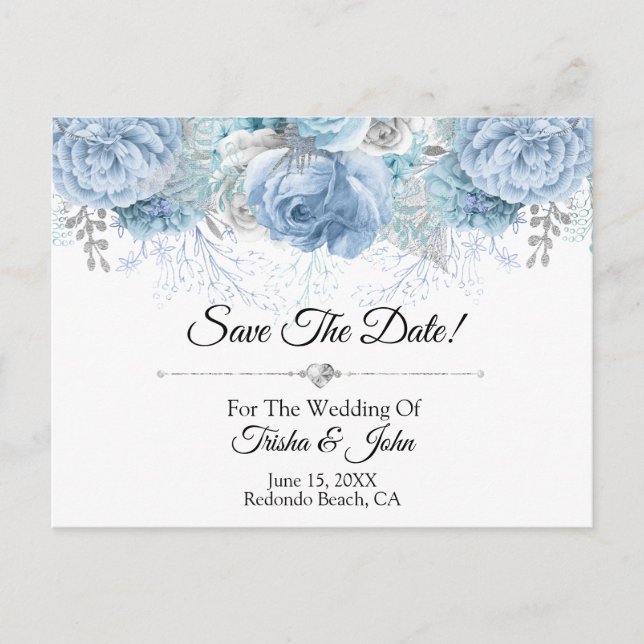 Etwas Blue Wedding Collection Postkarte (Vorderseite)