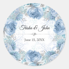 Etwas Blue Wedding Collection Runder Aufkleber