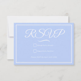 Etwas Blue Wedding RSVP Card Karte
