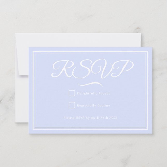 Etwas Blue Wedding RSVP Card Karte (Vorderseite)