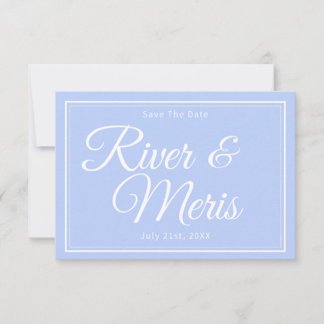 Etwas Blue Wedding speichert die Datumskarte Save The Date (Vorderseite)