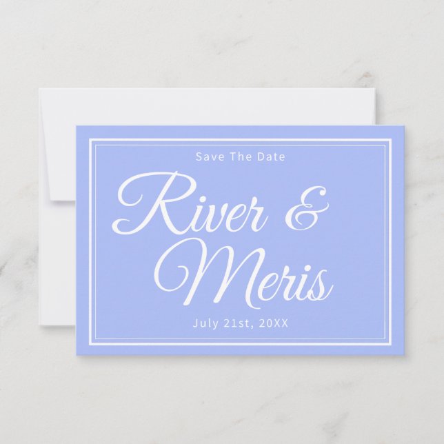 Etwas Blue Wedding speichert die Datumskarte Save The Date (Vorderseite)