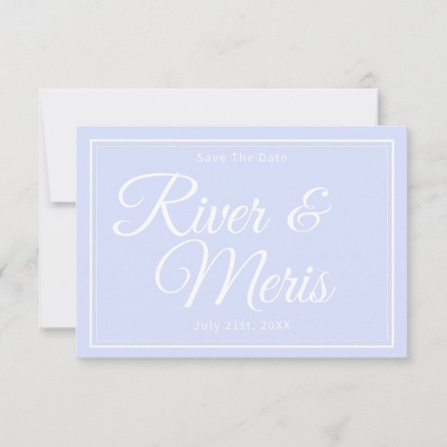 Etwas Blue Wedding speichert die Datumskarte Save The Date (Vorderseite)