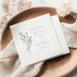 Etwas Blue Wildblume Bouquet Brautparty Serviette