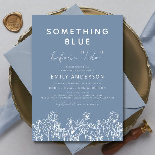 Etwas Blue Wildblume Brautparty Einladung