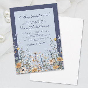 Etwas Blue Wildblume Brautparty Einladung