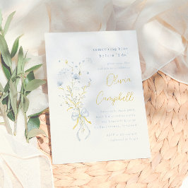 Etwas Blue Wildblume Brautparty Folieneinladung