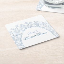 Etwas Blue Wildblume Bridal Dusche Einladung Rechteckiger Pappuntersetzer