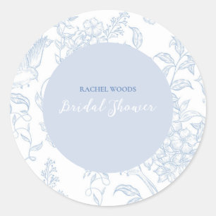 Etwas Blue Wildblume Bridal Dusche Einladung Runder Aufkleber
